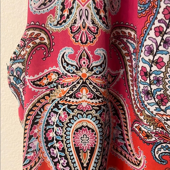 Spense Red and Orange Asymmetrical Sleeveless Blouse pit to pit 26” - Picture 5 of 12